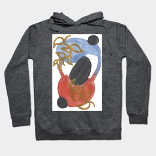 Orbiting Colors and Golden Leaves - Abstract Watercolor Painting Hoodie